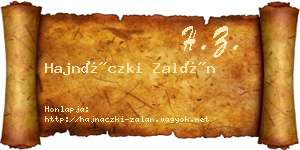 Hajnáczki Zalán névjegykártya